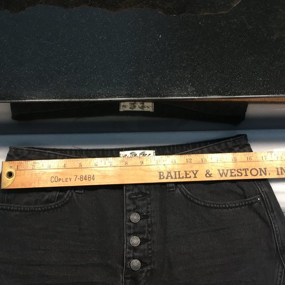 We the Free by Free People (31) Black Distress Denim Mini Skirt - Picture 4 of 9